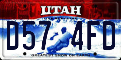 UT license plate D574FD