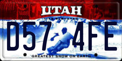 UT license plate D574FE