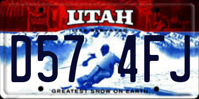 UT license plate D574FJ