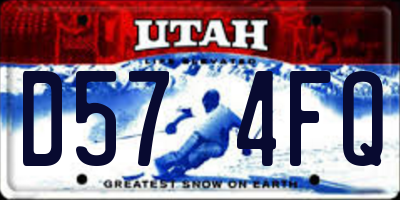 UT license plate D574FQ