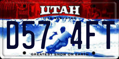 UT license plate D574FT