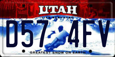 UT license plate D574FV