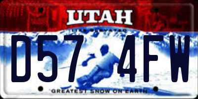 UT license plate D574FW