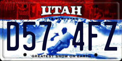 UT license plate D574FZ