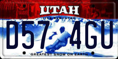 UT license plate D574GU