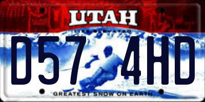 UT license plate D574HD
