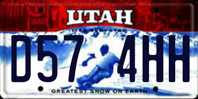 UT license plate D574HH