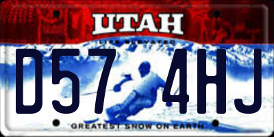 UT license plate D574HJ