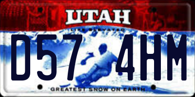 UT license plate D574HM