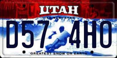 UT license plate D574HO