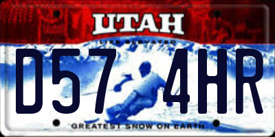 UT license plate D574HR