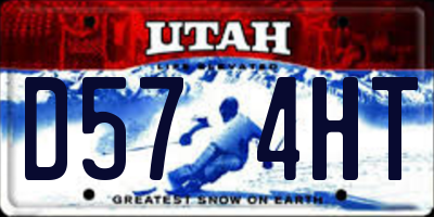UT license plate D574HT