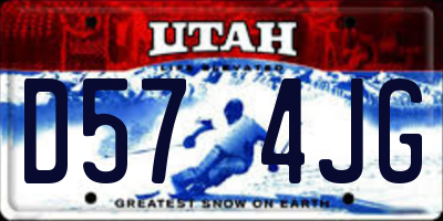 UT license plate D574JG