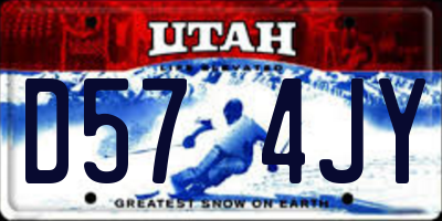 UT license plate D574JY