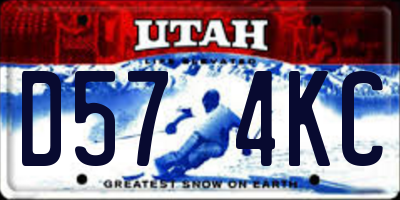 UT license plate D574KC