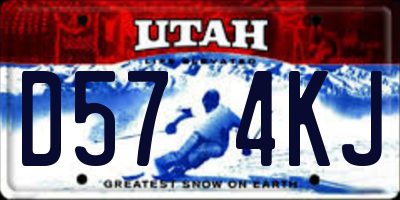 UT license plate D574KJ