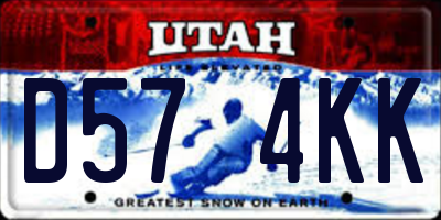 UT license plate D574KK