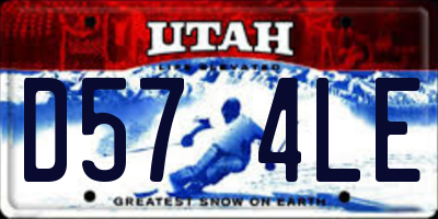 UT license plate D574LE