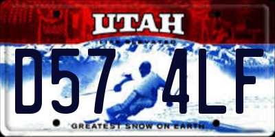 UT license plate D574LF