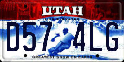 UT license plate D574LG