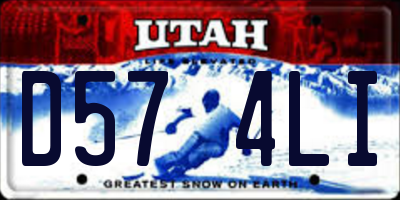 UT license plate D574LI