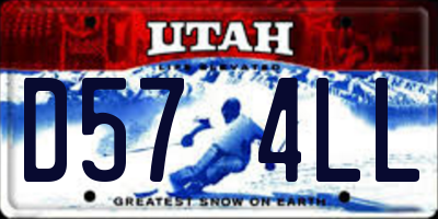UT license plate D574LL