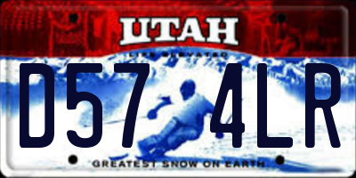 UT license plate D574LR
