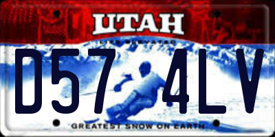 UT license plate D574LV