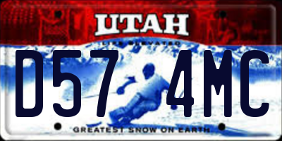 UT license plate D574MC