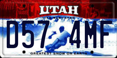 UT license plate D574MF