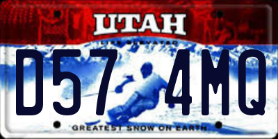UT license plate D574MQ