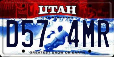 UT license plate D574MR