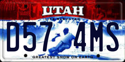 UT license plate D574MS