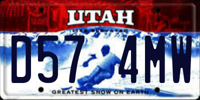 UT license plate D574MW