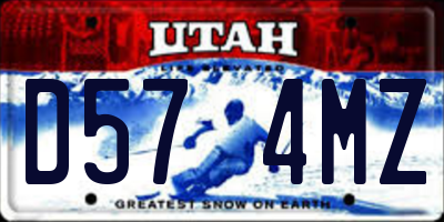 UT license plate D574MZ