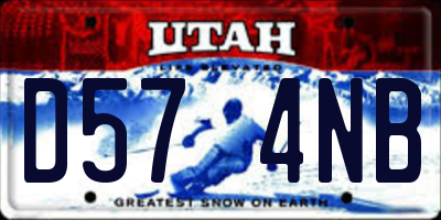 UT license plate D574NB