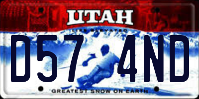 UT license plate D574ND