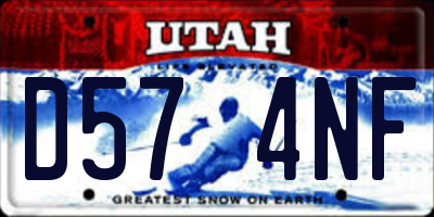 UT license plate D574NF