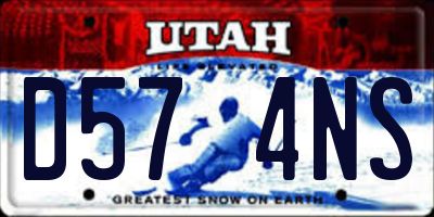 UT license plate D574NS
