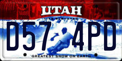 UT license plate D574PD