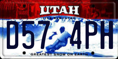UT license plate D574PH