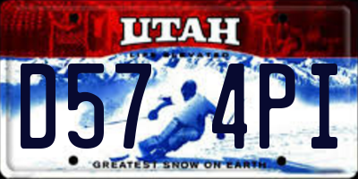 UT license plate D574PI