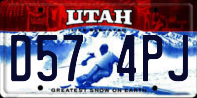 UT license plate D574PJ