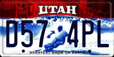UT license plate D574PL
