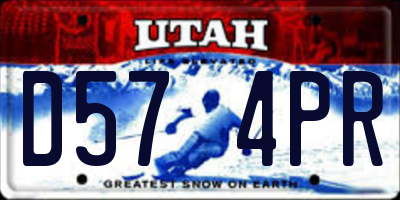 UT license plate D574PR