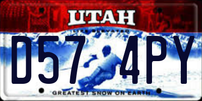 UT license plate D574PY