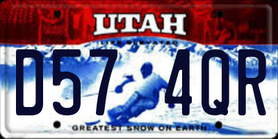 UT license plate D574QR