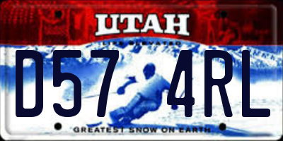 UT license plate D574RL