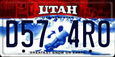 UT license plate D574RO
