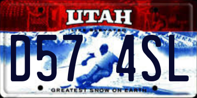UT license plate D574SL